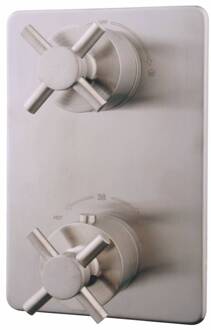 Donar Cross Afbouwdeel Therm. 2 Weg Geborsteld Staal Aqua Splash