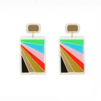 Donarsei Mode Geometrische Acryl Erop Oorbellen Voor Vrouwen Overdreven Kleurrijke Bliksem Zon Star Dangle Oorbellen Party stijl 1