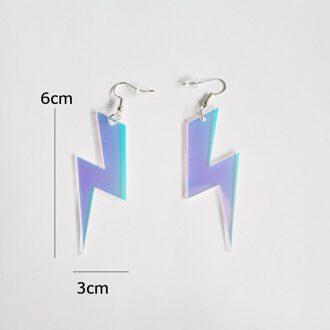 Donarsei Mode Geometrische Acryl Erop Oorbellen Voor Vrouwen Overdreven Kleurrijke Bliksem Zon Star Dangle Oorbellen Party stijl 4 lightning