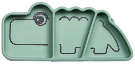 Done By Deer Antislip siliconen snackbord croco - green - Groen