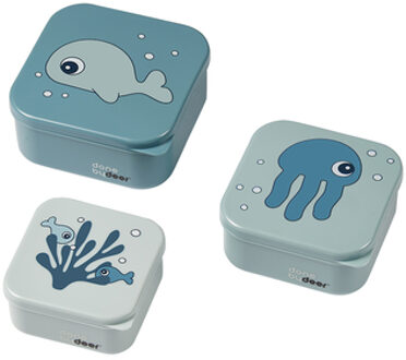 Done By Deer snackbox set Sea Friends Blue - 3-delig Multikleur