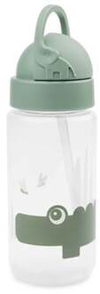 Done By Deer ™ Drinkfles met rietje Croco Groen - 350ml