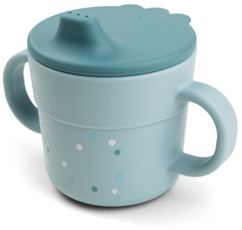 Done by Deer ™ Leren beker Foodie Happy dots Blauw - 125ml-250ml