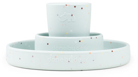 Done by Deer ™ Silicone servies Set Confetti blauw
