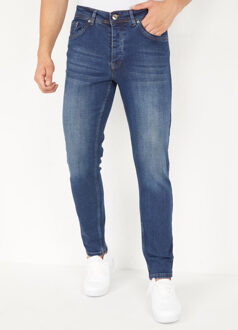 Donker jeans regular fit Blauw - 32