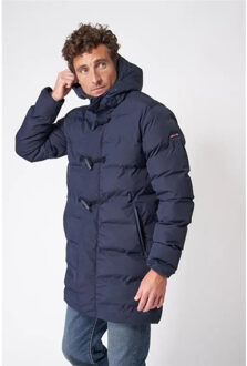 Donker puffer heren winterregenjas bloemendaal - Blauw - M