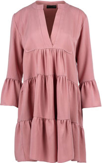 Donker Roze jurk met geplooide naden Rosé - S