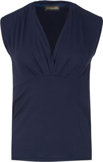 Donkerblauwe imitatiewikkeljurk zonder mouwen - maat Navy