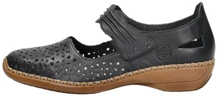 Donkerblauwe Instappers met Velcro Rieker maat 37