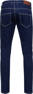Donkerblauwe jeansbroek "MELVIN" slim fit katoen-stretch