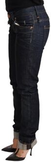 Donkerblauwe Katoenen Slim Fit Jeans - maat Blauw/marineblauw