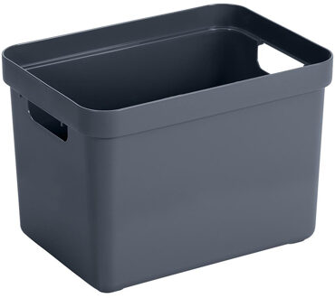 Donkerblauwe opbergboxen/opbergmanden 18 liter kunststof - Opbergbox