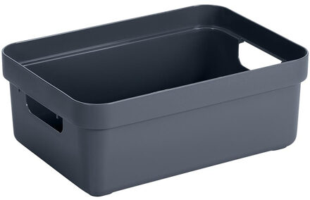 Donkerblauwe opbergboxen/opbergmanden 9 liter kunststof - Opbergbox