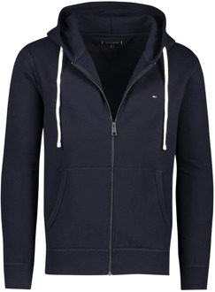 Donkerblauwe Rits Hoodie Tommy Hilfiger , Blue , Heren - Xl,L,M