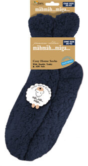 Donkerblauwe slofsokken/huissokken/bedsokken voor dames - 35/42