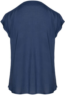 Donkerblauwe top met kapmouw