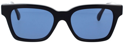 Donkerblauwe vierkante zonnebril met gouden accenten Retrosuperfuture , Black , Dames - 52 MM