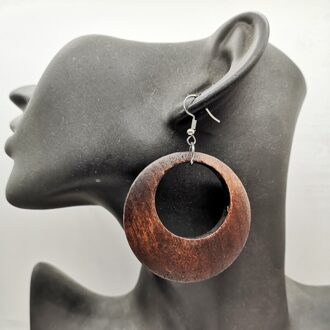 Donkerbruin Natuurlijke Houten Oorbellen 5 PAIRS