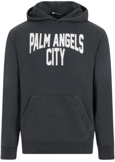 Donkergrijze City Washed Hoodie Palm Angels , Gray , Heren - Xl,L,M