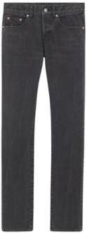 Donkergrijze Slim Fit Denim Jeans Saint Laurent , Gray , Heren - W31,W34,W33,W32