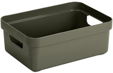 Donkergroene opbergboxen/opbergmanden 9 liter kunststof - Opbergbox