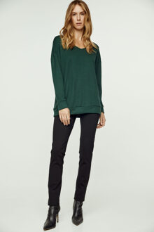 Donkergroene V-hals gebreide top