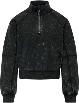 Donna Half Zip Washed Sweater Meisjes zwart - 158/164