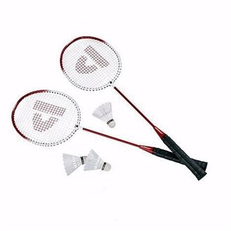 Donnay Set van 2x rode badminton rackets met shuttels