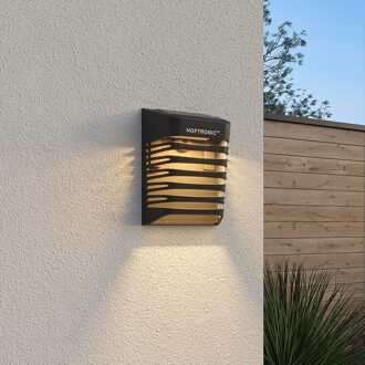 Dono LED Solar Wandlamp met schemerschakelaar - 3000K warm wit - 0.2W 10lm - IP65 - Zwart
