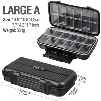 DONQL Visgerei Box Lokken Vis Haak Waterdichte Dubbelzijdig Plastic Baits Storage Case 12 Compartimenten Sterkte Vishaak Doos groot A