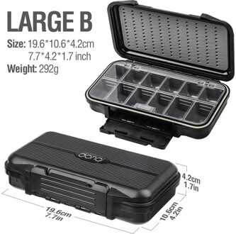 DONQL Visgerei Box Lokken Vis Haak Waterdichte Dubbelzijdig Plastic Baits Storage Case 12 Compartimenten Sterkte Vishaak Doos groot B