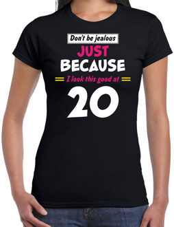 Dont be jealous just because i look this good at 20 cadeau t-shirt zwart voor dames - 20 jaar verjaardag kado shirt / outfit 2XL