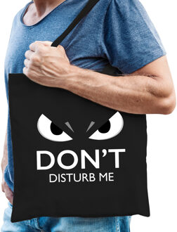 Dont disturb cadeau katoenen tas zwart voor volwassenen - Feest Boodschappentassen