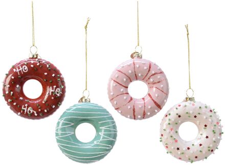 Donut glas l2.5b8h8.5 cm multi a4 kerst