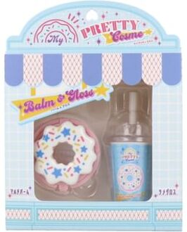 Donut Lip Balm & Drink Lip Gloss Set White Set