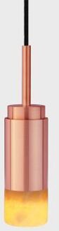 Donya Onyx Cylinder Hanglamp - Amberkleurige kap - Geborsteld koper