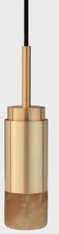 Donya Onyx Cylinder Hanglamp - Amberkleurige kap - Geborsteld messing