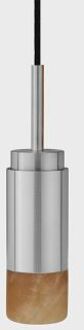 Donya Onyx Cylinder Hanglamp - Amberkleurige kap - Geborsteld roestvrij staal