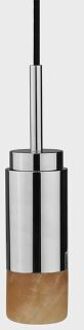 Donya Onyx Cylinder Hanglamp - Amberkleurige kap - Gepolijst roestvrij staal