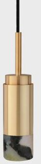 Donya Onyx Cylinder Hanglamp - Gemixte kap - Geborsteld messing