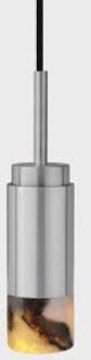 Donya Onyx Cylinder Hanglamp - Gemixte kap - Geborsteld roestvrij staal