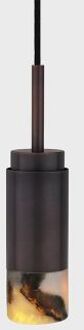 Donya Onyx Cylinder Hanglamp - Gemixte kap - Gebruind koper