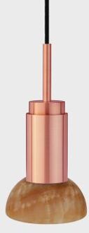 Donya Onyx Moon Hanglamp - Amberkleurige kap - Geborsteld koper