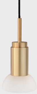 Donya Onyx Moon Hanglamp - Witte kap - Geborsteld messing