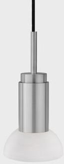 Donya Onyx Moon Hanglamp - Witte kap - Geborsteld roestvrij staal