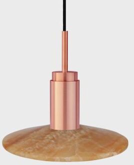 Donya Onyx Solar Hanglamp - Amberkleurige kap - Geborsteld koper