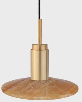 Donya Onyx Solar Hanglamp - Amberkleurige kap - Geborsteld messing