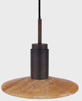 Donya Onyx Solar Hanglamp - Amberkleurige kap - Gebruind koper