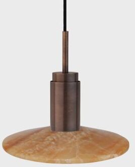 Donya Onyx Solar Hanglamp - Amberkleurige kap - Gebruind messing