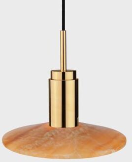 Donya Onyx Solar Hanglamp - Amberkleurige kap - Gepolijst messing